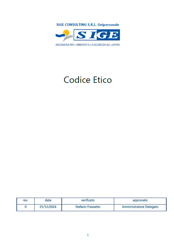 Codice etico SIGE Consulting
