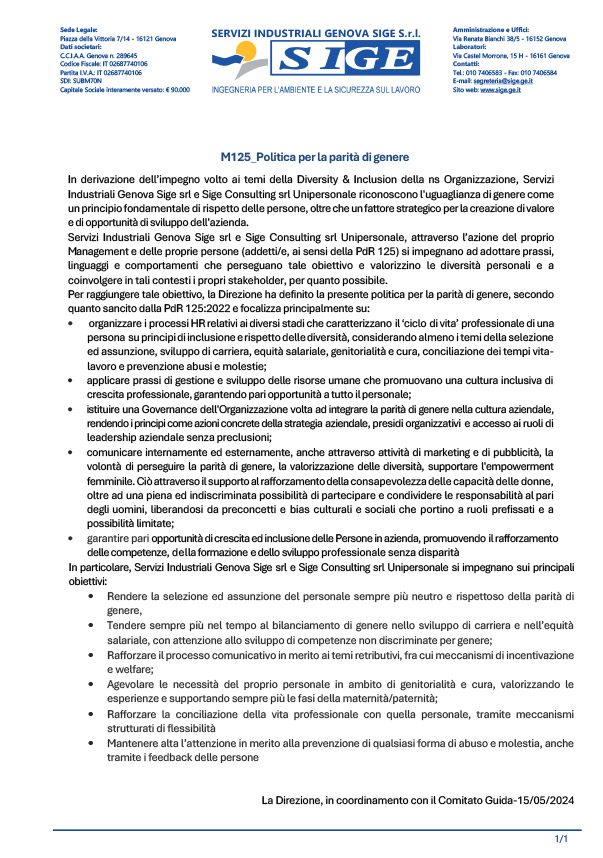 Politica Parità di Genere 
