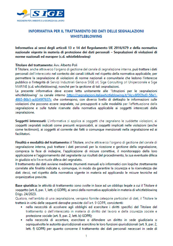 Informativa wistleblowing 